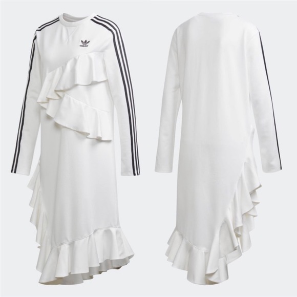 adidas Dresses & Skirts - Adidas Originals x J KOO Off White Ruffle Dress
